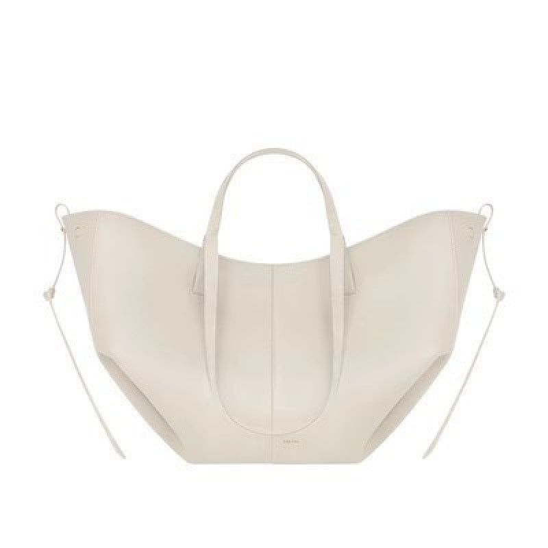 Polene Numero Un Maxi Bag in Marrone Cammello - Autentica Borsa Tote Francese in Pelle | Borsa a Spalla Curva Firmata con Lacci Regolabili