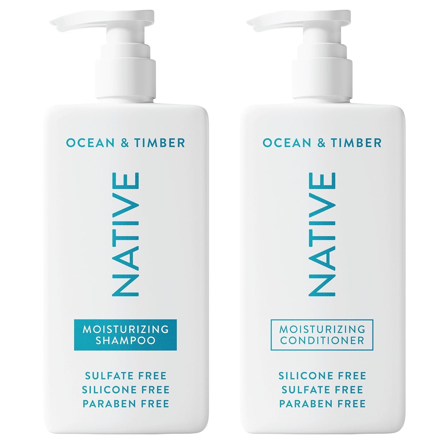 Native Moisturizing Shampoo and Conditioner Set | Ocean and Timber | Sulfate Free | Silicone Free | Paraben Free