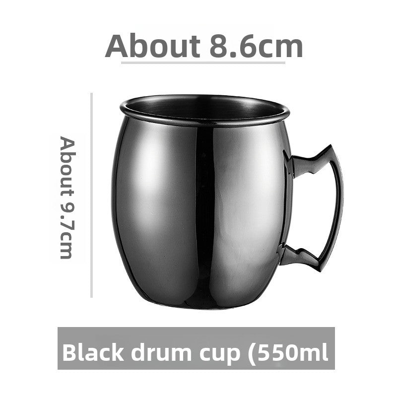 Hammered Moscow Mule Mug | Copper Rose Gold & Black Stainless Steel Cocktail Cup | Premium Bar Drinkware for Home & Party