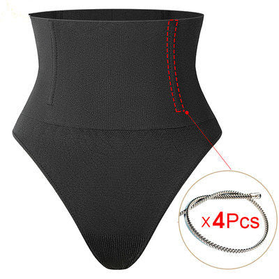 High Waist Tummy Control Thong Shapewear for Women - Seamless Slimming Waist Trainer Thong Panty Body Shaper