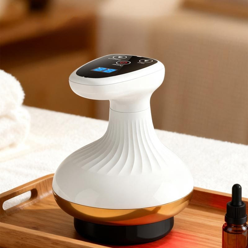 Electric Cupping & Gua Sha Massage Device | Red Light Heat Therapy Body Massager with 6-Level Suction & EMS