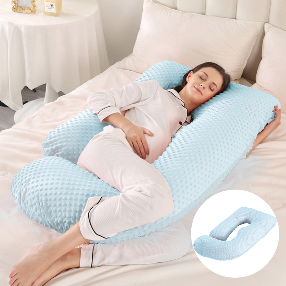 U-Shape Full Body Pregnancy Pillow | Velvet Maternity Body Pillow for Belly Back Hip & Knee Support | Side Sleeper Total Support Cushion | Grey