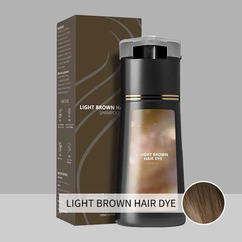 NOAV Haar Dunkelbraun Haarfärbeshampoo 200ml Satter Farbton Parabene-frei Ungiftig Natürlicher Look Grauabdeckung Farbshampoo für Männer und Frauen