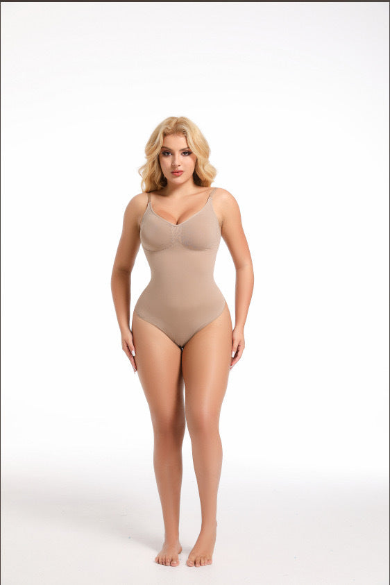 Women's Seamless Sculpting Bodysuit Shapewear Tummy Control Full Body Shaper with Built In Bra Adjustable Straps Low Back Black