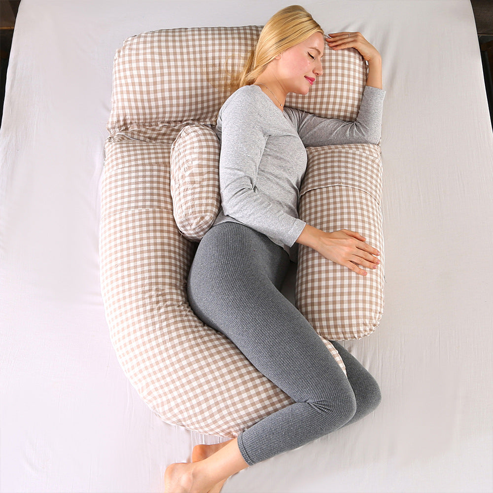 G-Shape Full Body Pregnancy Pillow | Honeycomb Cooling Maternity Pillow with Head Support | Total Belly Back Hip Knee Side Sleeper Cushion | Sage Green
