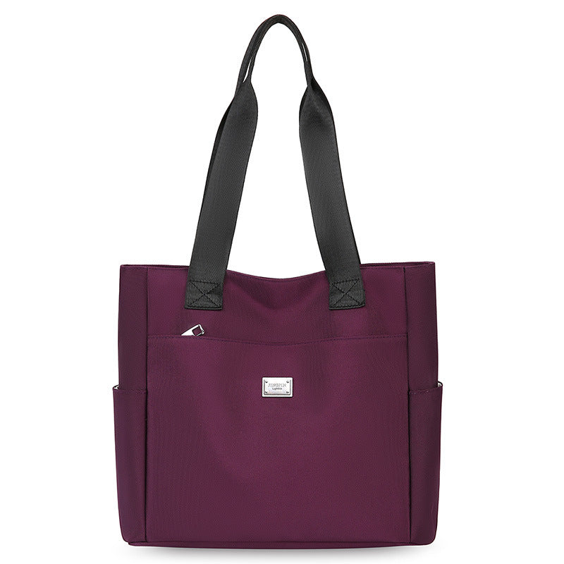 Burgundy Canvas Tote Bag - Large Shoulder Bag with Multiple Pockets | Wine Red Everyday Tote for Work, School & Travel