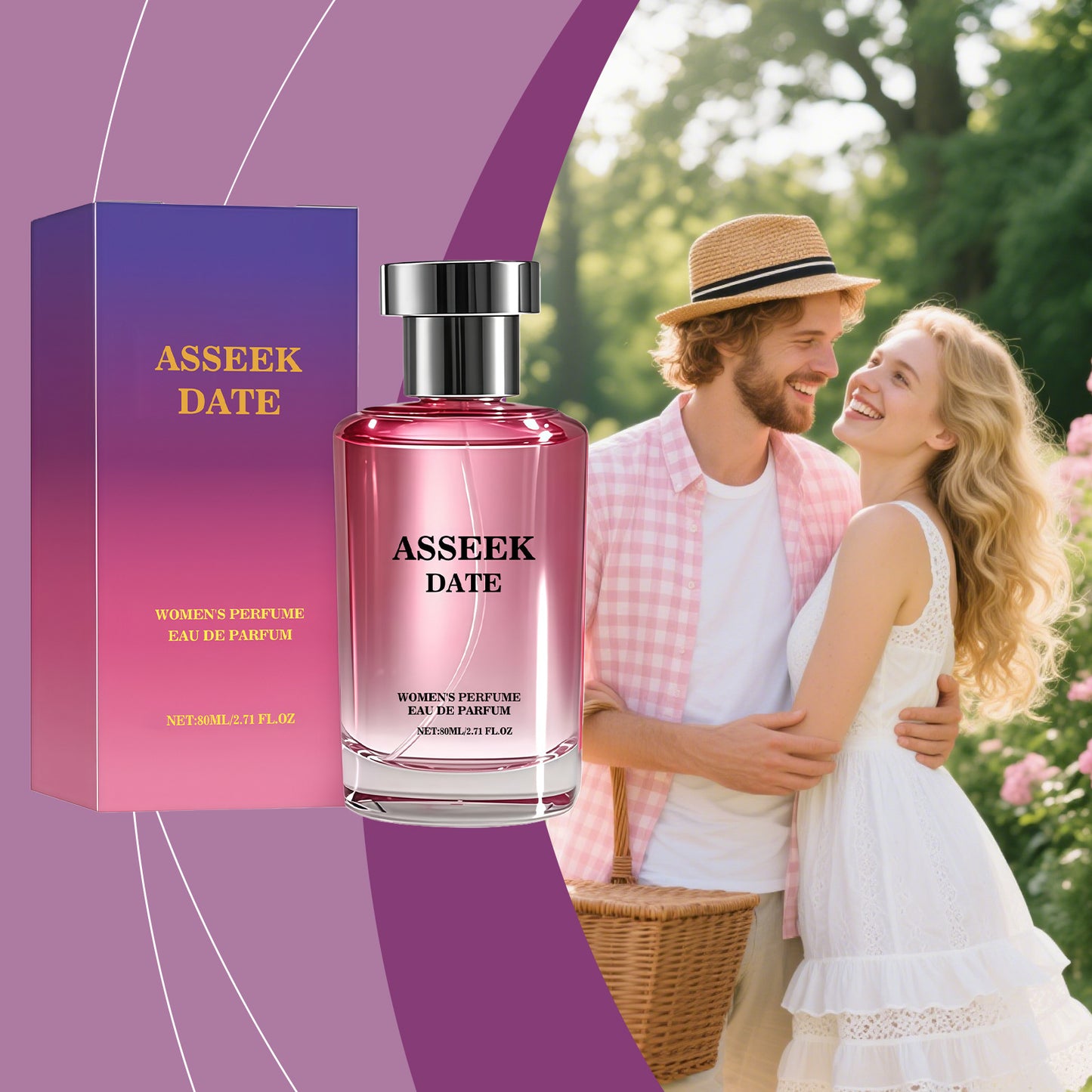 ASSEEK DATE Eau de Parfum da donna 80ml | Pistacchio Gelsomino Vaniglia Profumo Gourmand | Fragranza Floreale Dolce a Lunga Durata