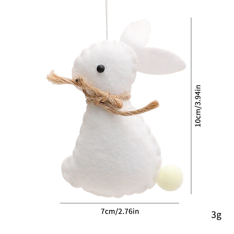 Felt Wool Easter Ornament Set 6pc | Handmade Chick Bee & Flower Egg Hanging Decorations | Spring Tree & Home Decor