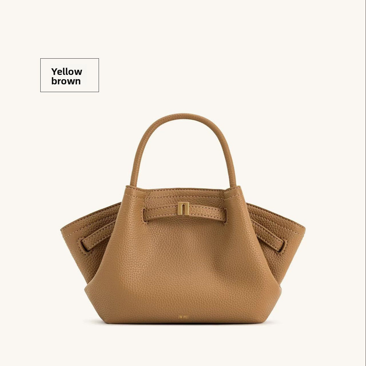 Borsa a mano strutturata in camoscio nero con design ad ala | Borsa tote trapezoidale