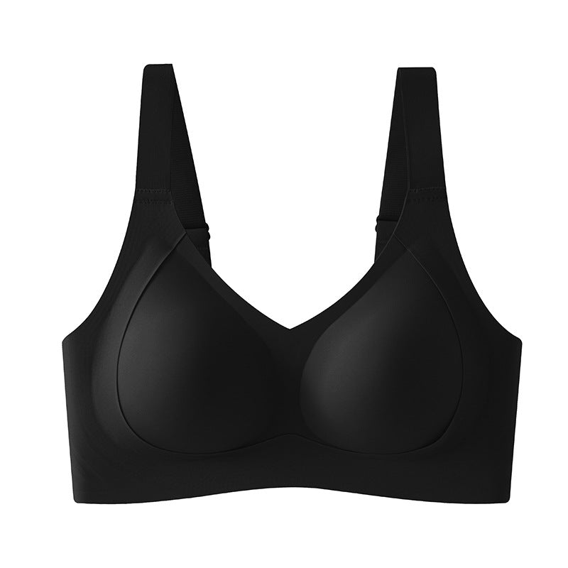 Women's Nude Seamless Wireless Bra with Wide Adjustable Straps, Smooth Molded Cups and Full Coverage Fit
