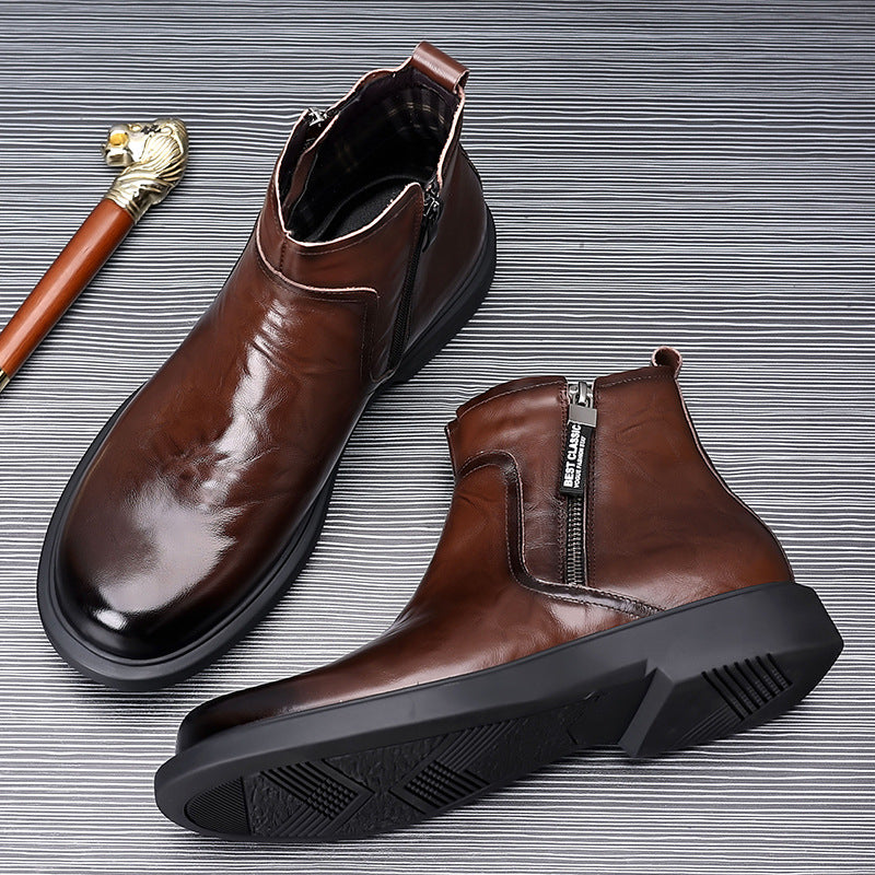 Stivaletti Chelsea da uomo in pelle marrone con cerniera laterale | I migliori stivaletti classici eleganti