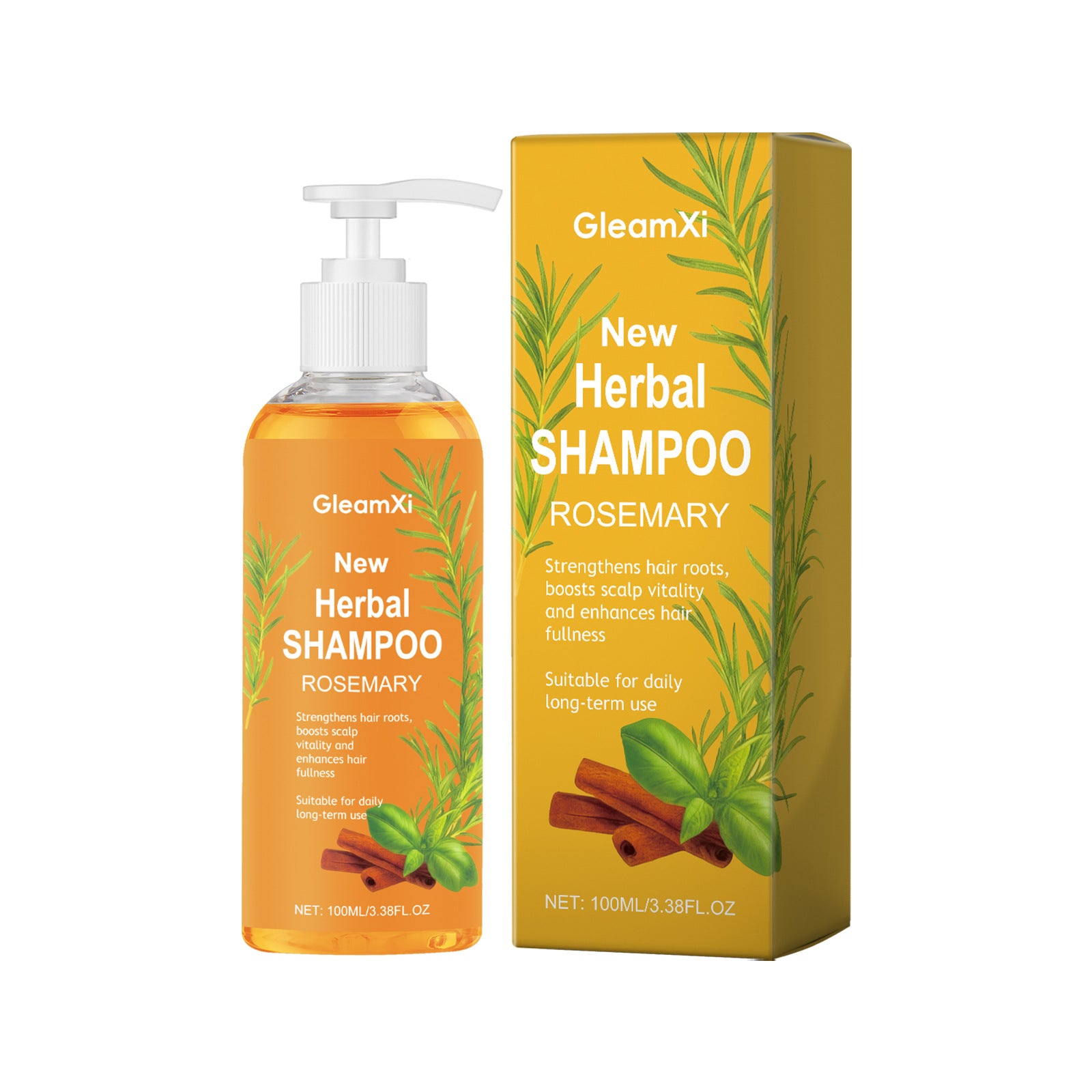GleamXi Rosemary & Biotin Hydrolyzed Keratin Shampoo 100ml | Nourishing Hair Growth Shampoo for Damaged, Soft & Shiny Hair