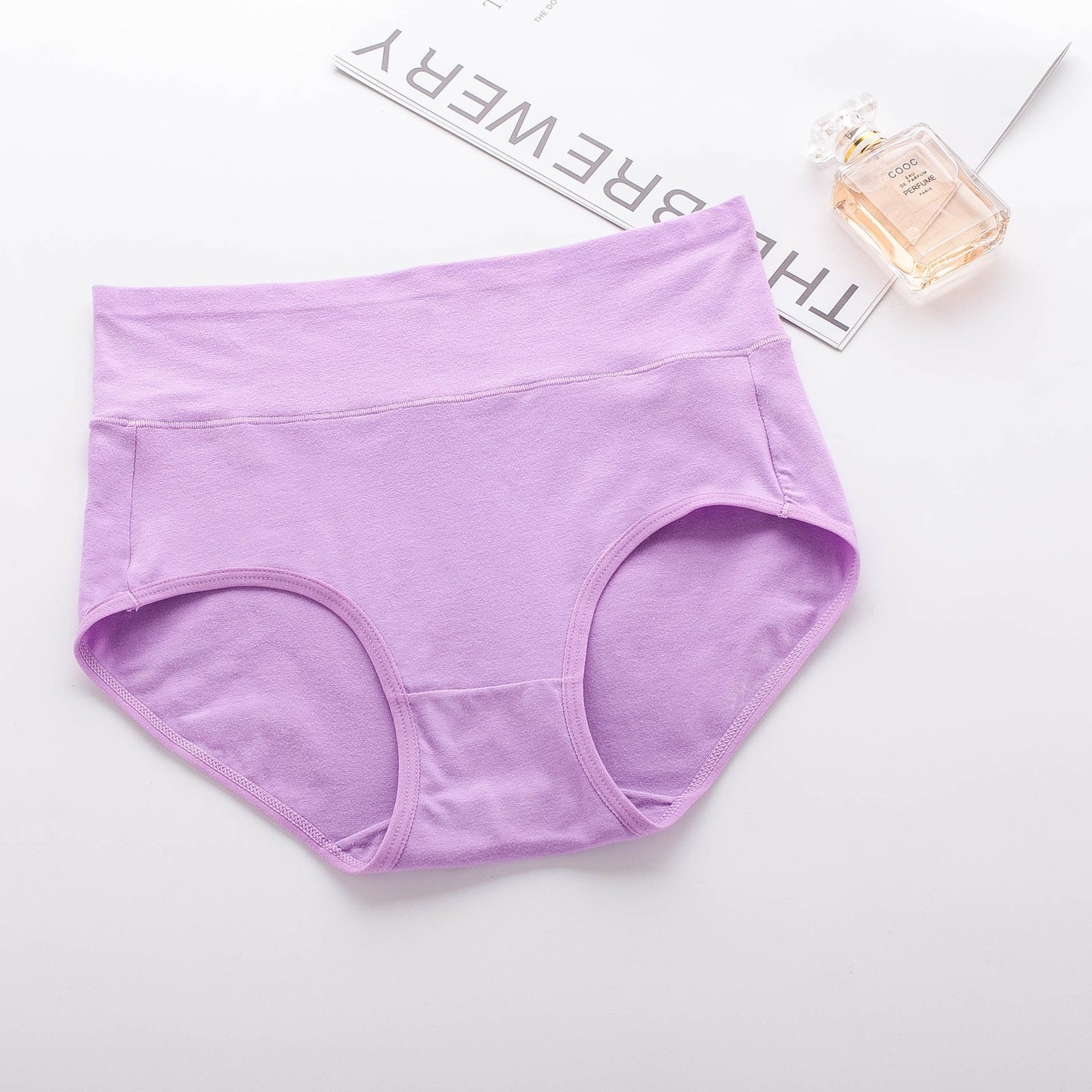 Slip da donna a vita alta in cotone | Mutandine contenitive a copertura totale | Culotte comode grigie | Taglie forti