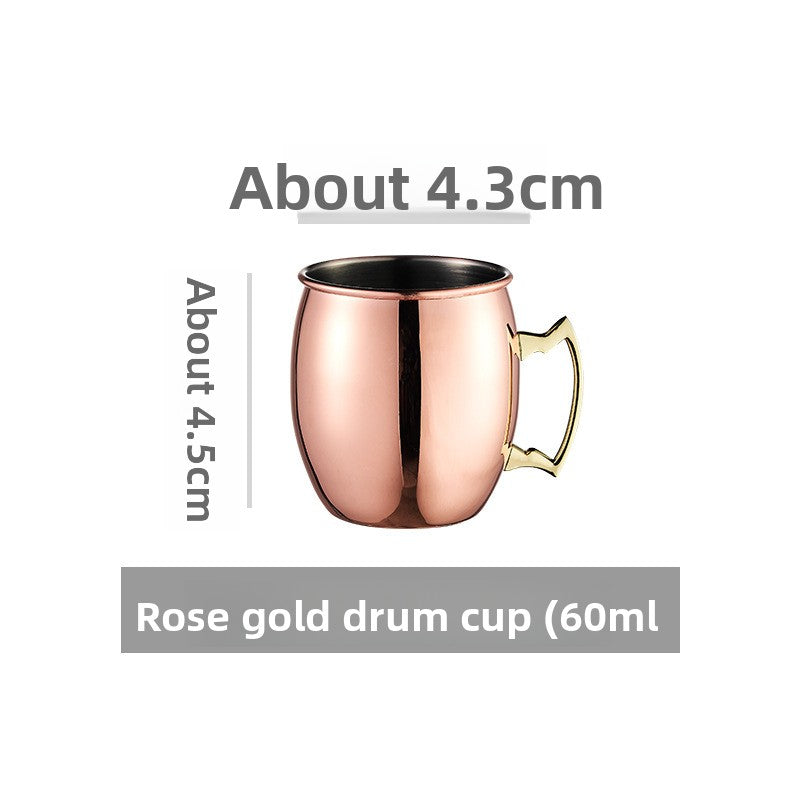 Hammered Moscow Mule Mug | Copper Rose Gold & Black Stainless Steel Cocktail Cup | Premium Bar Drinkware for Home & Party