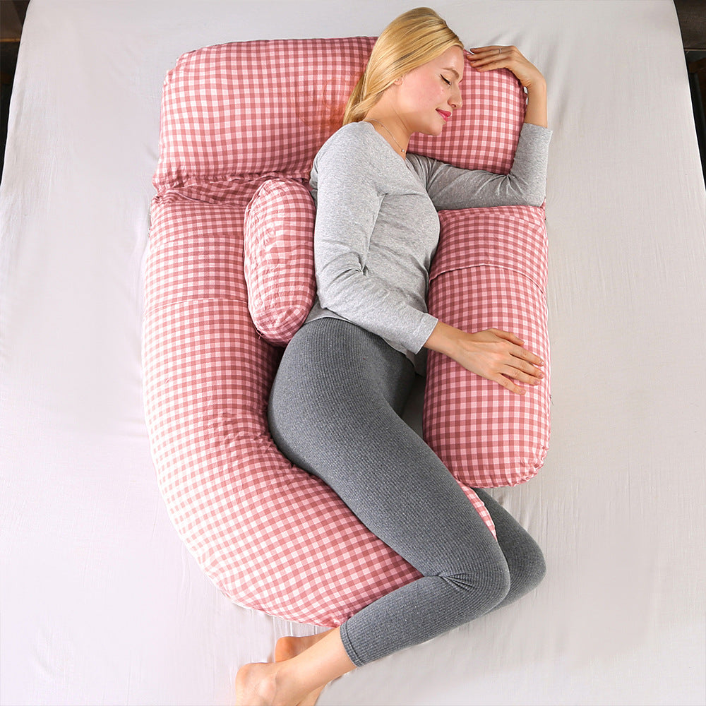 G-Shape Full Body Pregnancy Pillow | Honeycomb Cooling Maternity Pillow with Head Support | Total Belly Back Hip Knee Side Sleeper Cushion | Sage Green