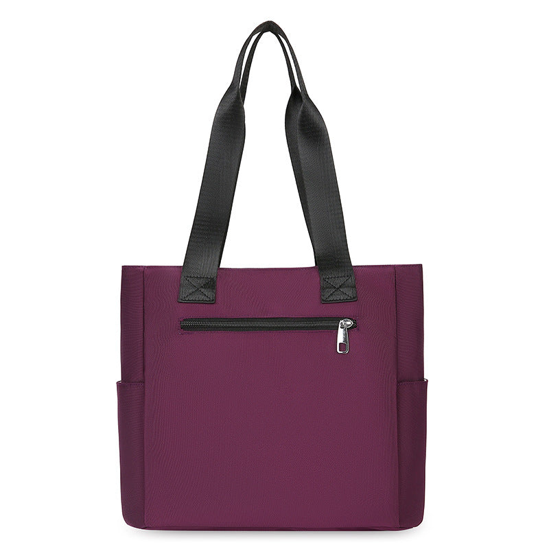 Burgundy Canvas Tote Bag - Large Shoulder Bag with Multiple Pockets | Wine Red Everyday Tote for Work, School & Travel