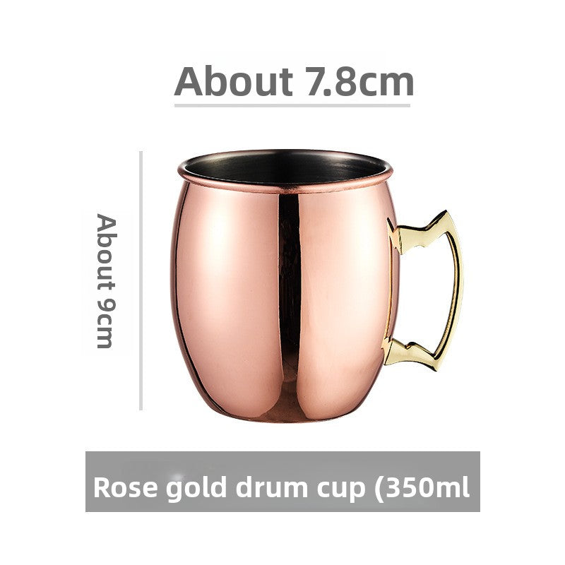 Hammered Moscow Mule Mug | Copper Rose Gold & Black Stainless Steel Cocktail Cup | Premium Bar Drinkware for Home & Party