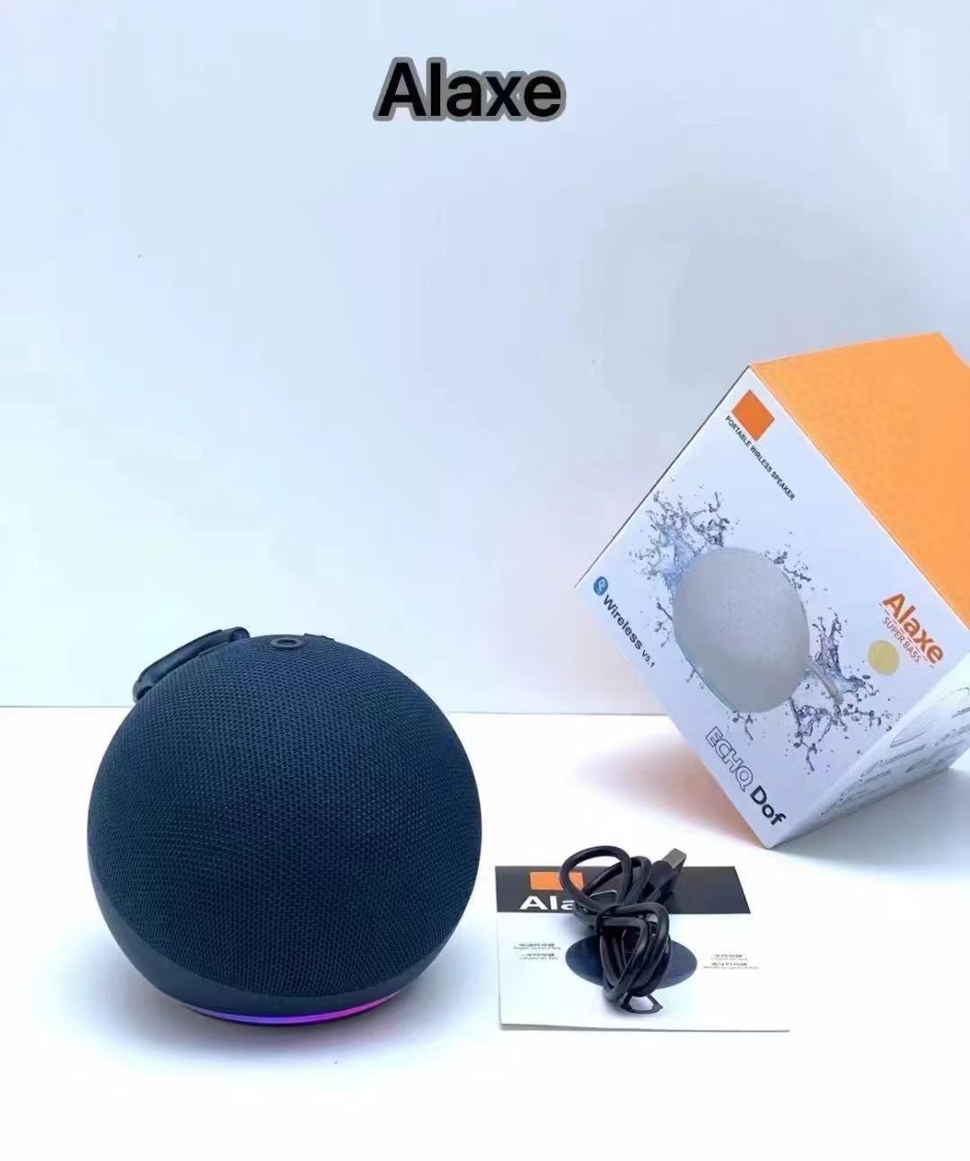 Spherical RGB LED Portable Bluetooth Speaker Colorful Lighting Effects Ball Shape Fabric Mesh Carabiner Hook Wireless Outdoor Waterproof 360 Stereo Sound for Camping Hiking Travel Beach Party iPhone Android