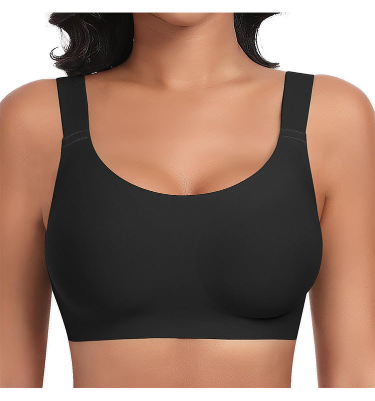 Women's Seamless Wireless Bralette | Wide Strap Scoop Neck Comfort Bra | Smooth No-Wire Daily Bra
