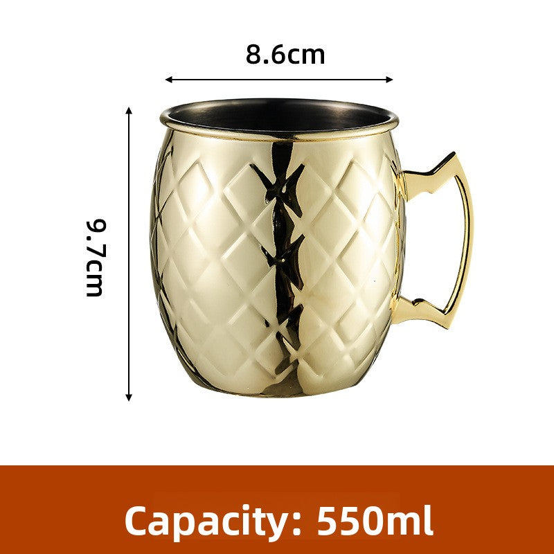 Hammered Moscow Mule Mug | Copper Rose Gold & Black Stainless Steel Cocktail Cup | Premium Bar Drinkware for Home & Party