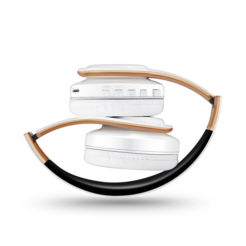 Foldable Bluetooth Wireless Headphones Black Rose Gold Over Ear HiFi Stereo Sound Deep Bass Cushioned Ear Cups Adjustable Headband Volume Control Mic for Music Gaming Travel iPhone Android