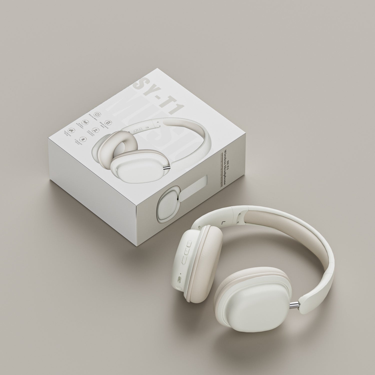 Wireless Bluetooth Over-Ear Headphones 6D Immersive Stereo Sound Foldable On-Ear Headset with Wired Mode USB Charging Cable Mic for Music Gaming Travel School - SY-T4