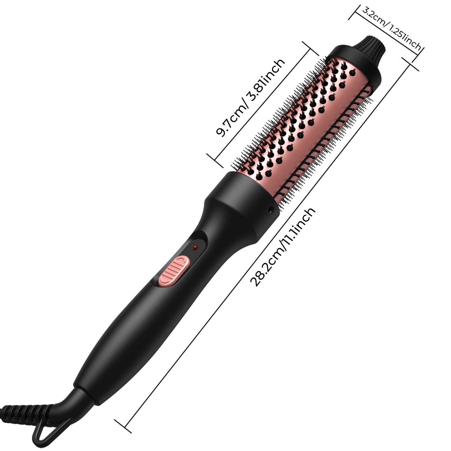 Ionic Curling Brush Hair Curler Wand with Negative Ion Technology | Auto Rotating Hot Brush for Wavy Voluminous Curls | Ceramic Barrel Styling Brush for All Hair Types