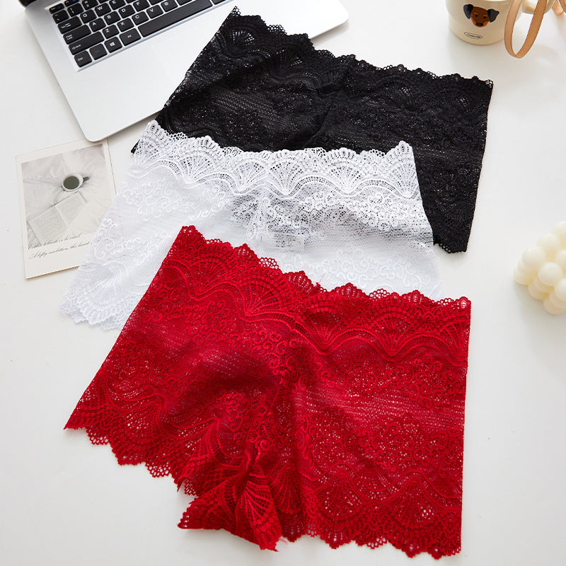 Schwarze Cheeky Panties für Damen | Transparente Unterwäsche aus floraler Spitze | Sexy High-Waist-Slips