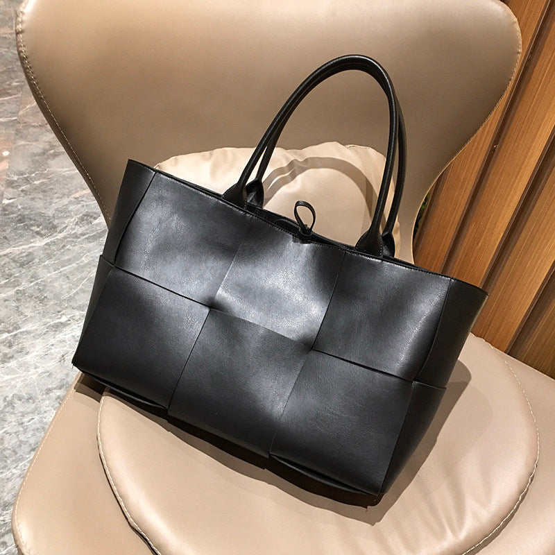 Women's Genuine Leather Woven Tote Bag - Large Intrecciato Weave Handbag in Tan Cognac Brown - Luxury Structured Top Handle Shopper Bag - Designer Inspired Everyday Work Bag