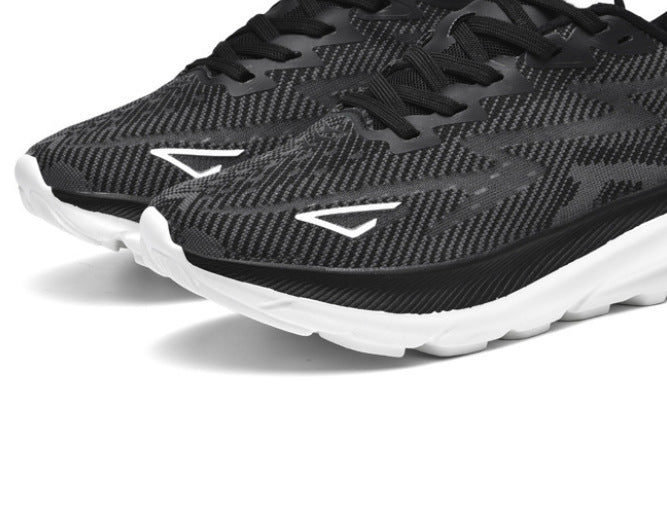 Black Knit Running Shoes for Men & Women | Lightweight Cushioned Sneakers | All Black Athletic Training Footwear