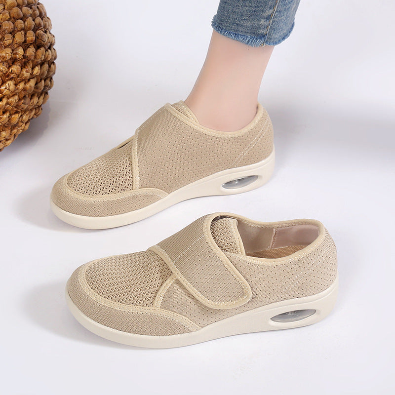 Wide Width Diabetic Walking Shoes - Adjustable Velcro Strap Air Cushion Mesh Sneakers for Swollen Feet, Edema & Arthritis | Men & Women