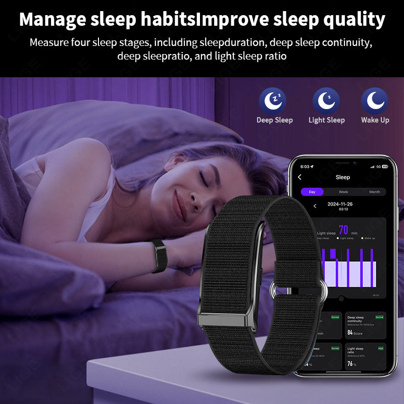 Smartwatch ohne Display, Fitnessband mit Herzfrequenz, Blutsauerstoff, Blutdruck, Schlafmonitor, GPS, 127 Sportmodi und Menstruationszyklus-Tracking
