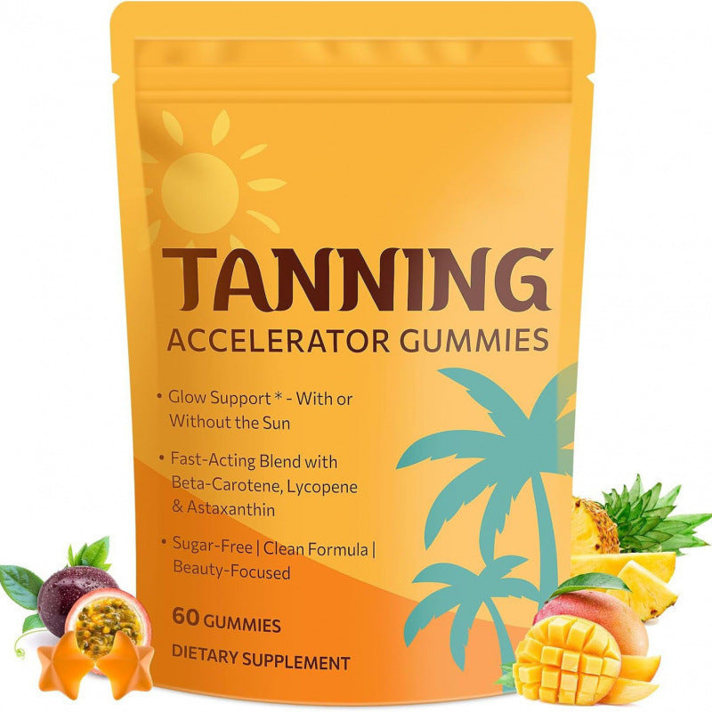 Tanning Accelerator Gummies 60 Count - Beta-Carotene, Lycopene & Astaxanthin | Sugar-Free Glow Support Supplement