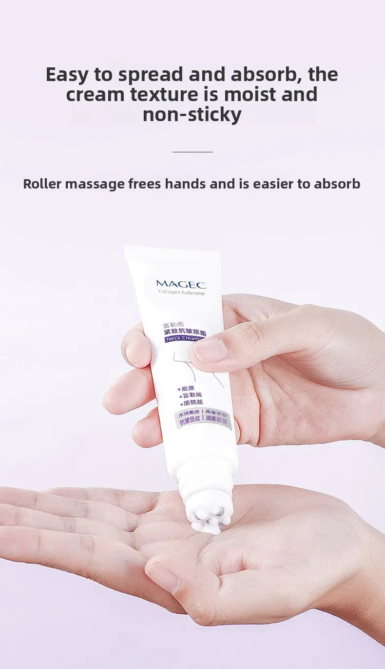 MAGEC Vaseline Fullerene Neck Cream 3pcs Set – Anti-Wrinkle Firming Neck Tightening Cream with Niacinamide | Moisturizing Skin Smoothing Formula | USA Seller