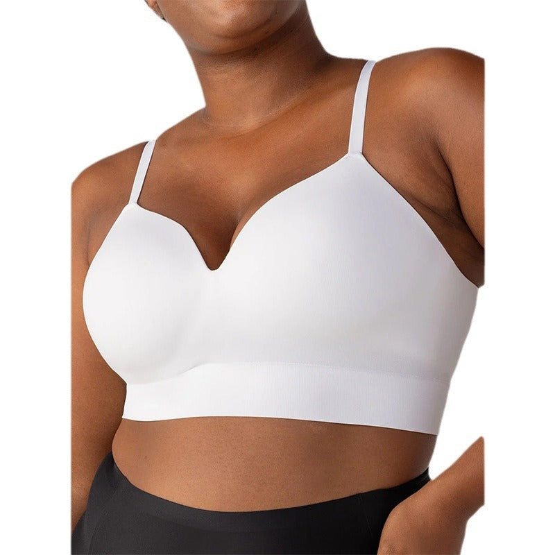 Seamless Wireless Push Up Bra | Women's Smooth V-Shape Comfort Bralette with Adjustable Straps