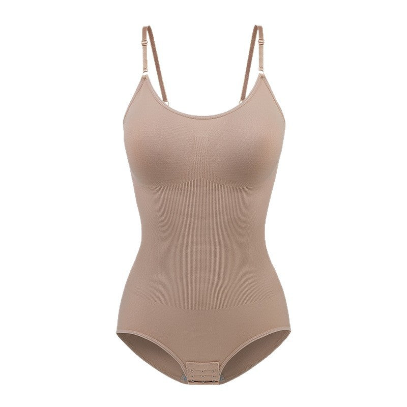 Women's Seamless Sculpting Bodysuit with Chest Pad | Stretch Knit Tummy Control Shapewear with Crotch Opening