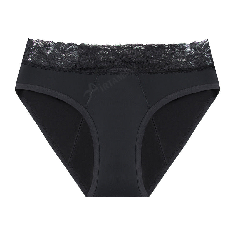 Black Lace Period Underwear | Leak-Proof Menstrual Panties | 4-Layer Protection Briefs