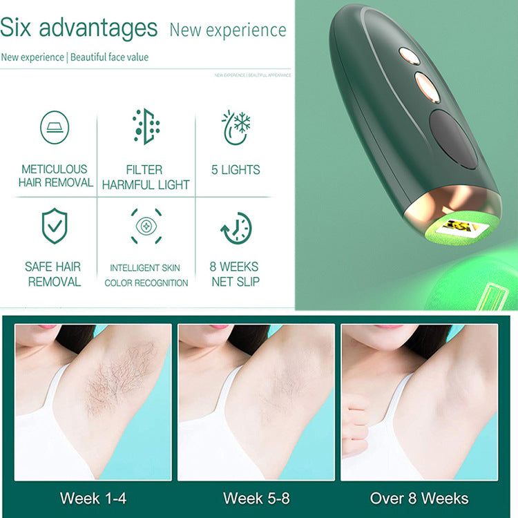 IPL Photon Rejuvenation Hair Removal Device Kit | Permanent Painless Laser Hair Remover | Includes Goggles Razor Charger & Manual | Rose Gold