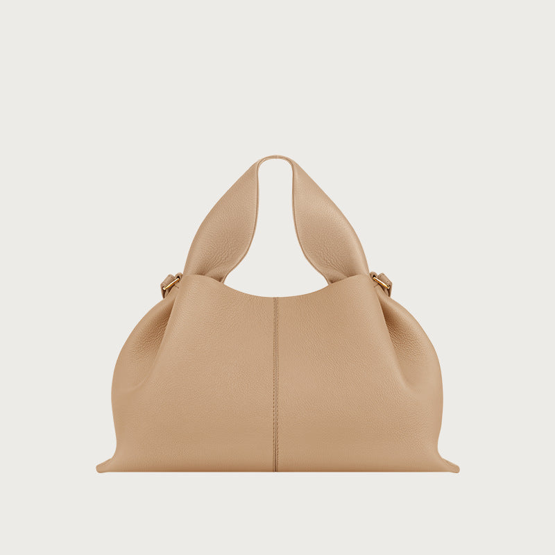 Polene Numero Un Bag in Black Pebbled Leather - Iconic French Handbag | Luxury Shoulder Bag with Top Handle