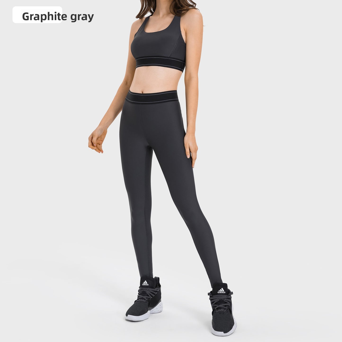 Black 2-Piece Activewear Set | High Waist Leggings & Racerback Sports Bra for Women