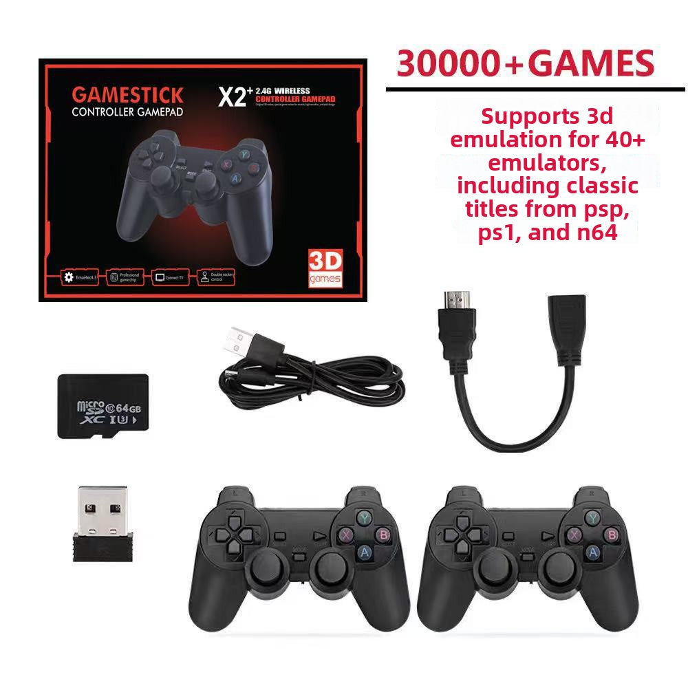 Retro Game Stick X2 Plus 41000+ Games | 2.4G Wireless Dual Controller 128GB 3D Emulator PSP PS1 N64 HDMI TV Game Console