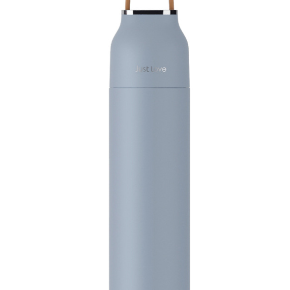 Just Love Slim Stainless Steel Thermos Flask | Vacuum Insulated Travel Bottle with Wooden Handle | Aesthetic Minimalist Water Bottle Pink Blue