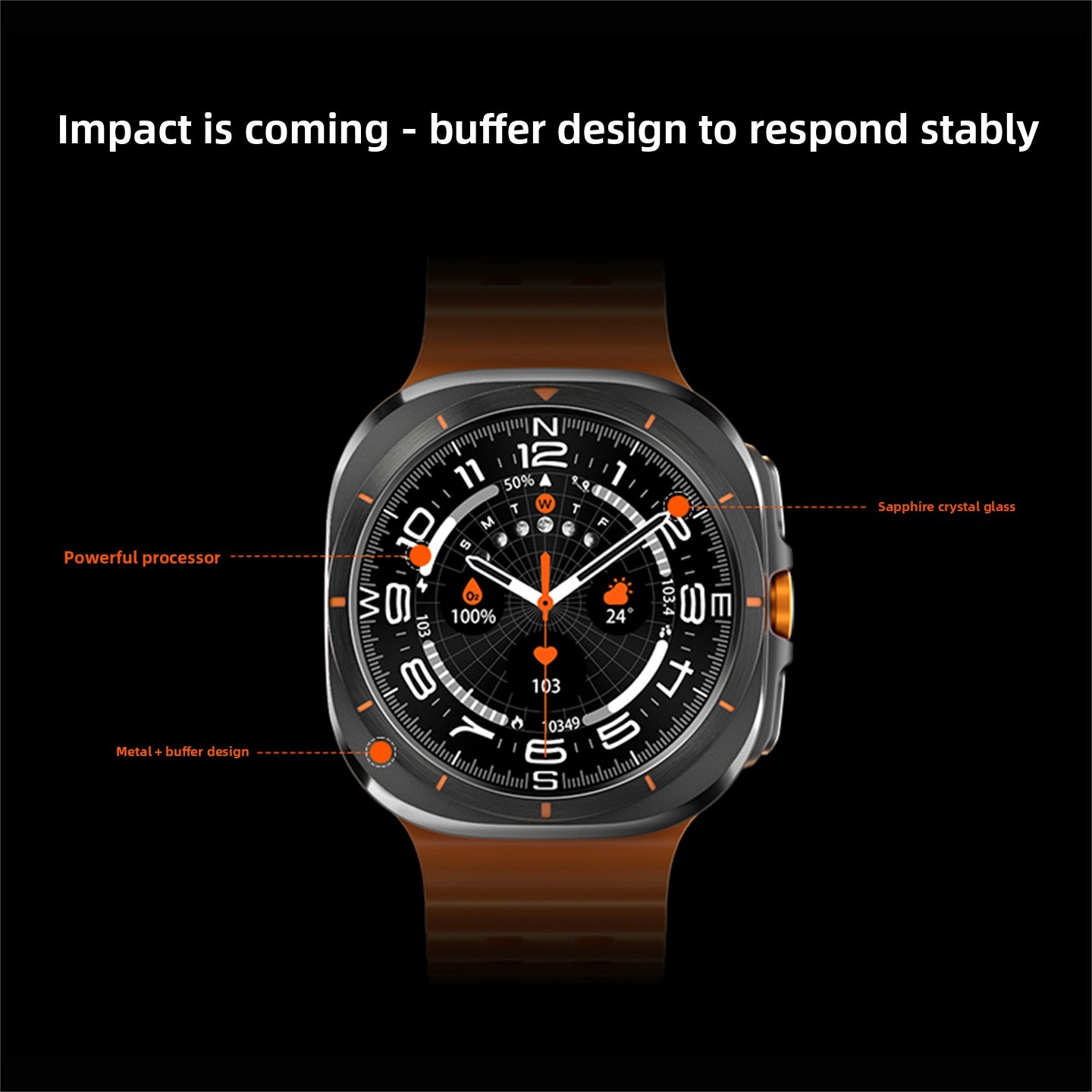 Sport Smart Watch | Heart Rate, Health Monitor & Fitness Tracker ? Blue Silicone Band, Tactical Design