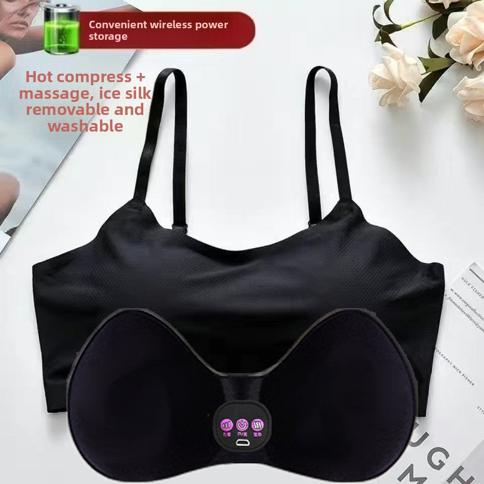 Electric Breast Massager Device | Heating Vibration Chest Massage Bra | Automatic Circulation Breast Care Massager
