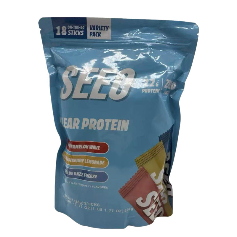 SEEQ Clear Protein Variety Pack 18 Sticks | 22g Protein Zero Sugar | Watermelon, Strawberry Lemonade & Blue Razz