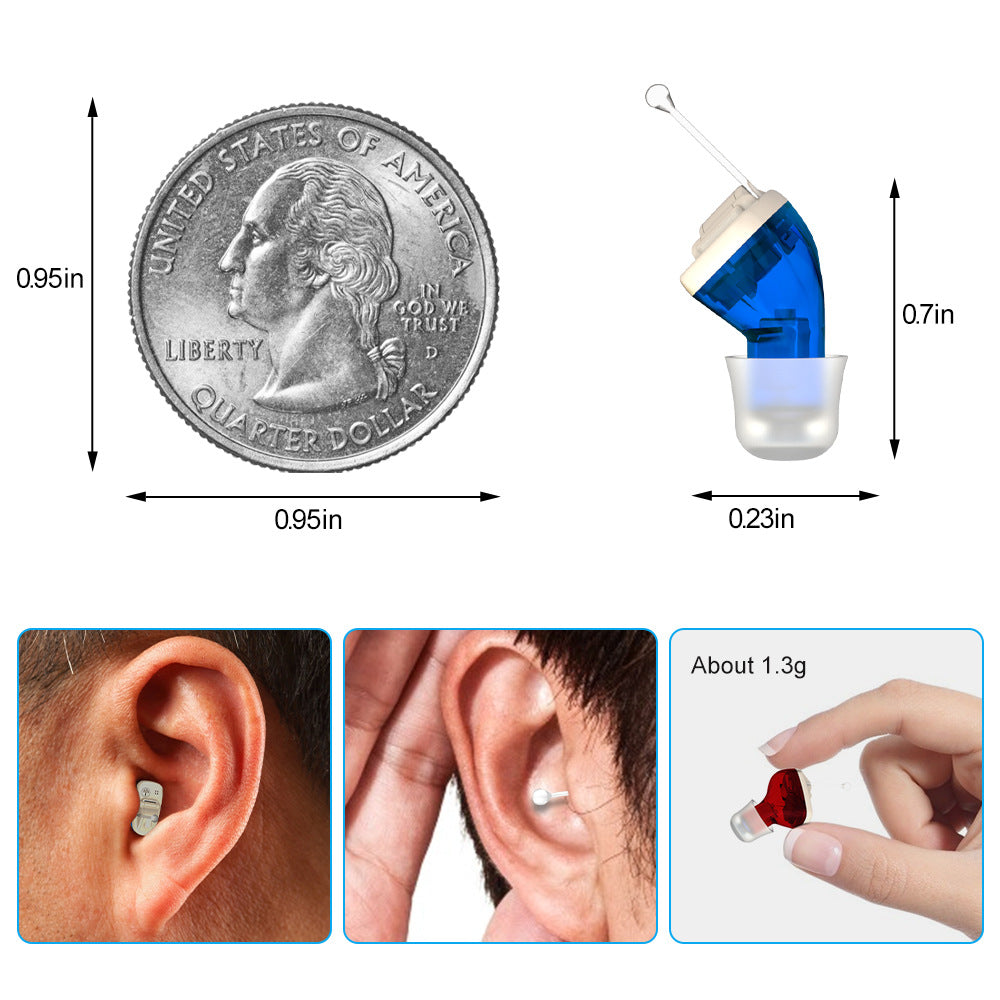 Z-T-21AA Right Ear ITE Hearing Aid | Invisible In-Ear Sound Amplifier | Rechargeable Digital Hearing Device for Seniors & Adults