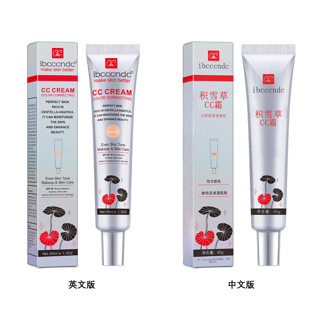 ibcccndc CC Cream Color Correcting SPF25 #2 Light | Centella Asiatica Even Skin Tone Moisturizing Makeup & Skincare 45ml