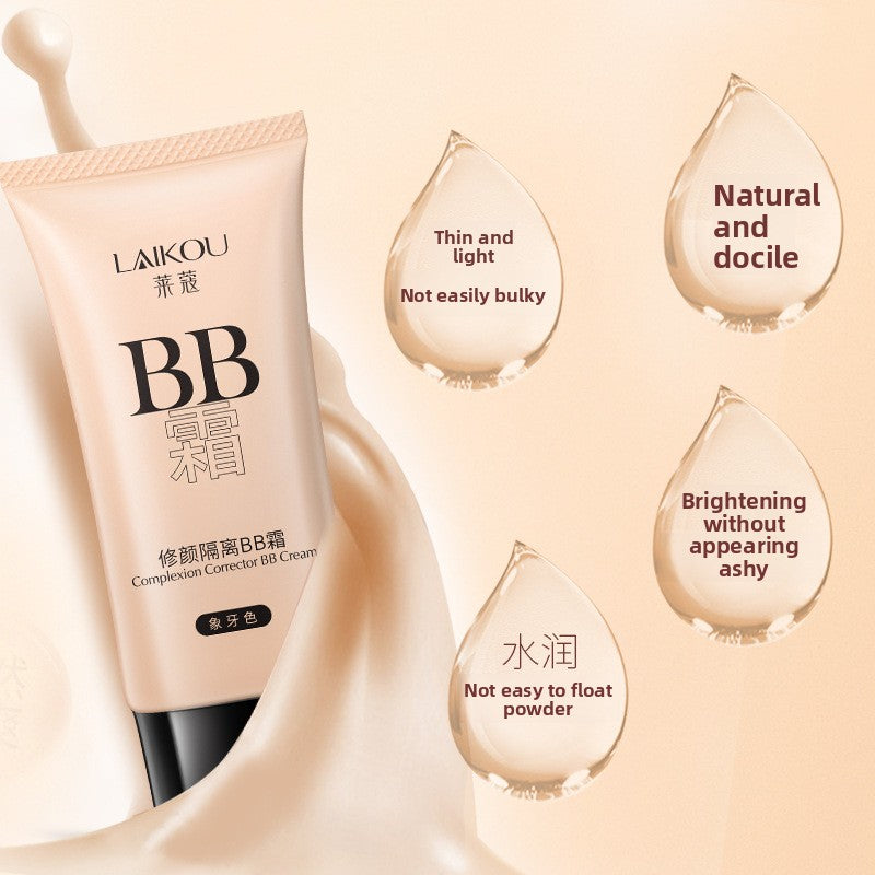 LAIKOU Complexion Corrector BB Cream | 3 Shades Ivory Natural Deep | Chinese Korean Beauty BB Cream Full Coverage Skin Tone Correcting | Lightweight Moisturizing Flawless Finish Face Makeup for All Skin Types