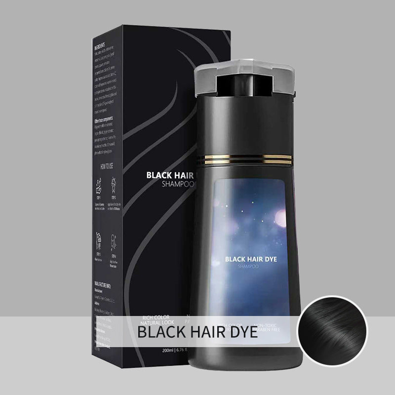 NOAV Haar Dunkelbraun Haarfärbeshampoo 200ml Satter Farbton Parabene-frei Ungiftig Natürlicher Look Grauabdeckung Farbshampoo für Männer und Frauen