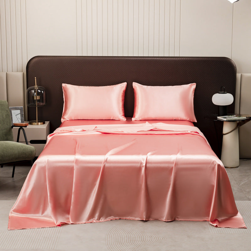 Black Satin Bed Sheet Set | Luxury Silky Smooth Bedding Set with Pillowcases